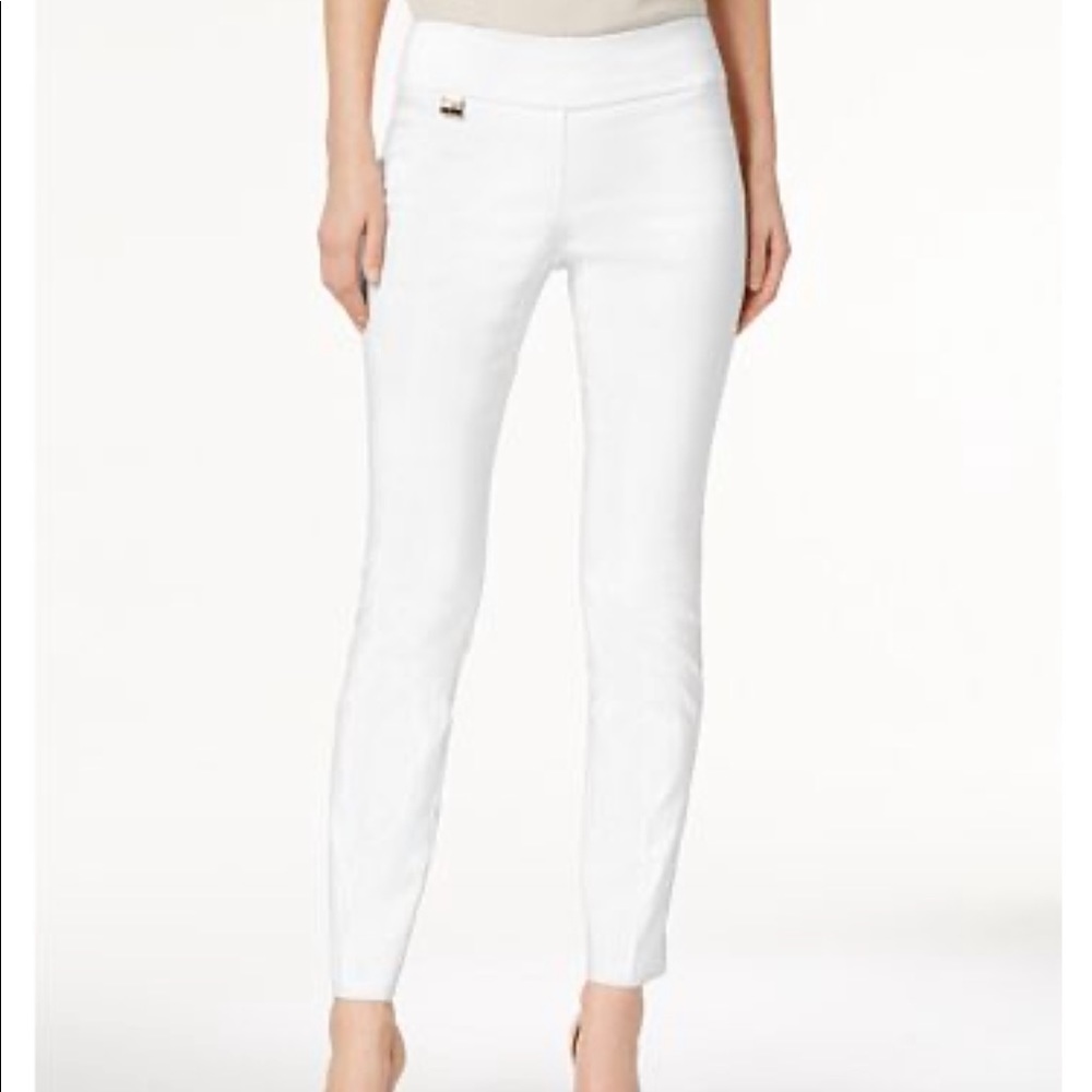 ALFANI 8S short crop white pencil pants